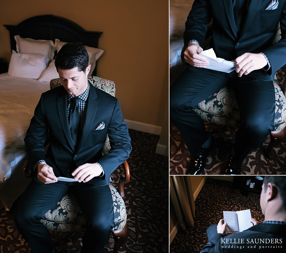 letter exchange on wedding day